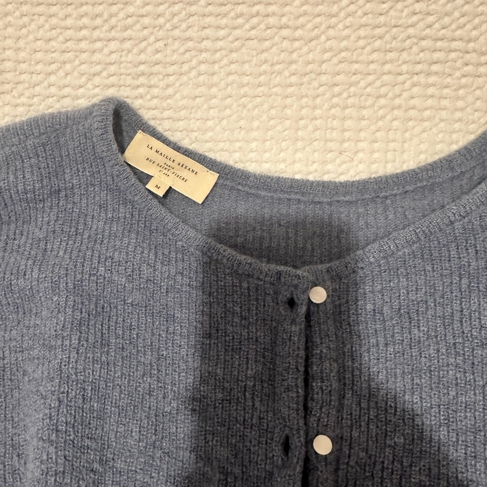 Sezane Gaspard Cardigan in Vintage Blue Size M - Picture 5 of 11